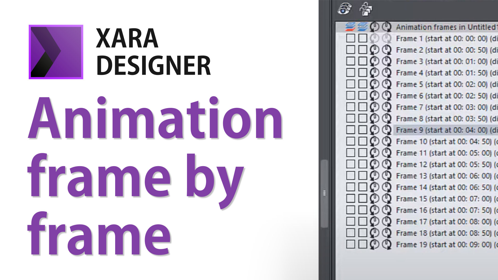 Creating frame by frame animations and animated GIFs in Xara Designer Pro