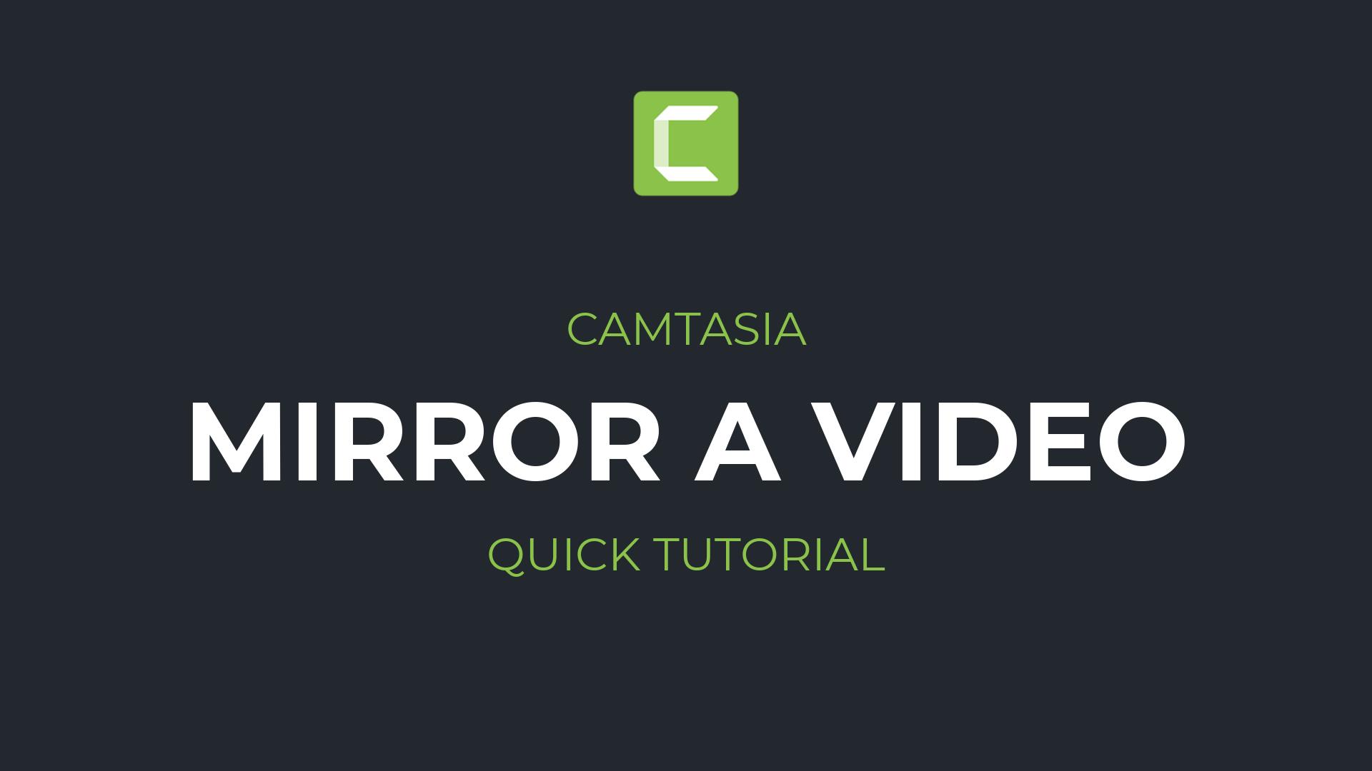 How to mirror a video in Camtasia