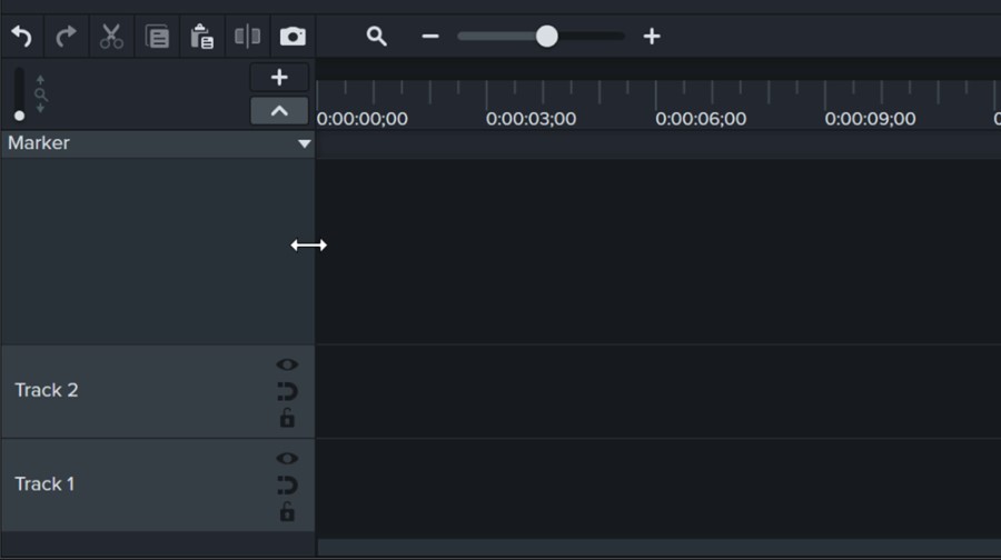 You can resize the track headers in your timeline in Camtasia 2021