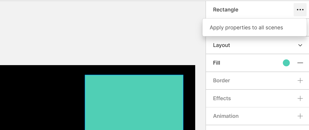 Apply properties of object to all scenes without making changes first