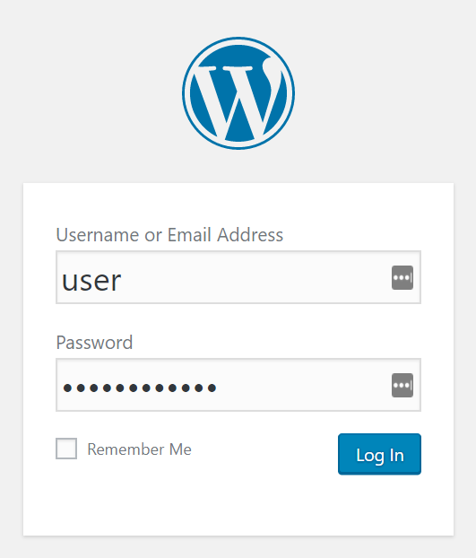 Login screen for Wordpress on Lightsail instance