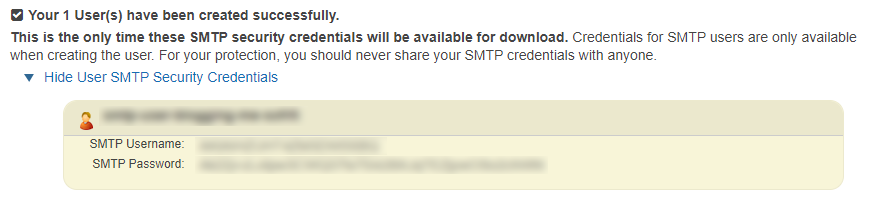 SMTP credentials