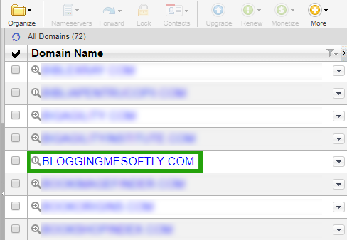 GoDaddy domains list