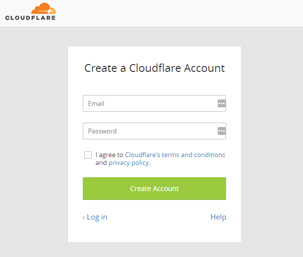 Cloudflare - creating a new account