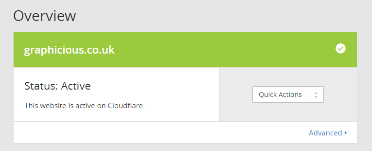 Website is active in Cloudflare