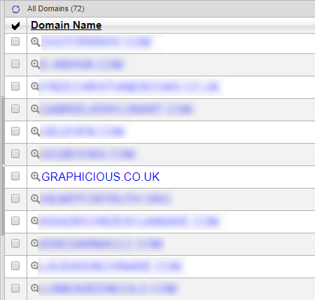 Find and select domain to manage DNS for