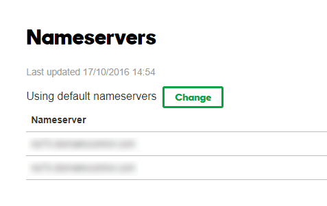 Change the default nameservers in GoDaddy