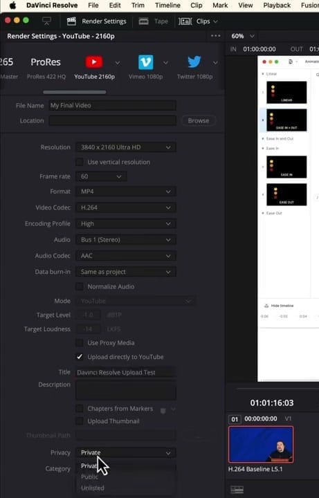 Set Privacy to Private so you can finalize the video in YouTube Studio before publishing