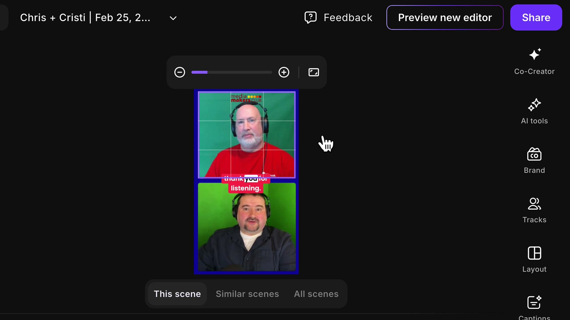 Using the Crop tool to fix off-center framing after zooming in