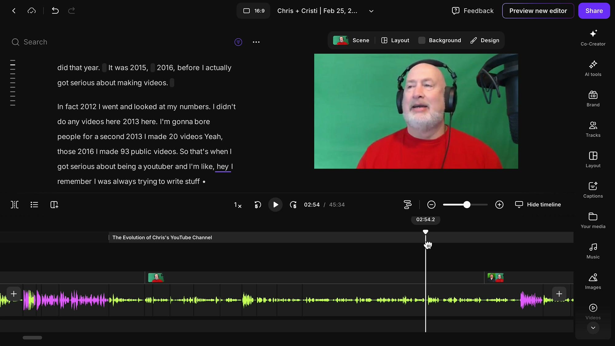 Guest close-up showing a single speaker during an interview
