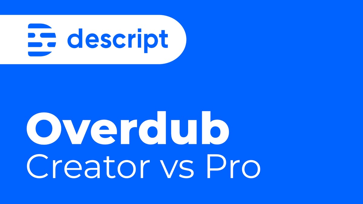 What does "Unlimited Overdub" mean in Descript Pro subscriptions?